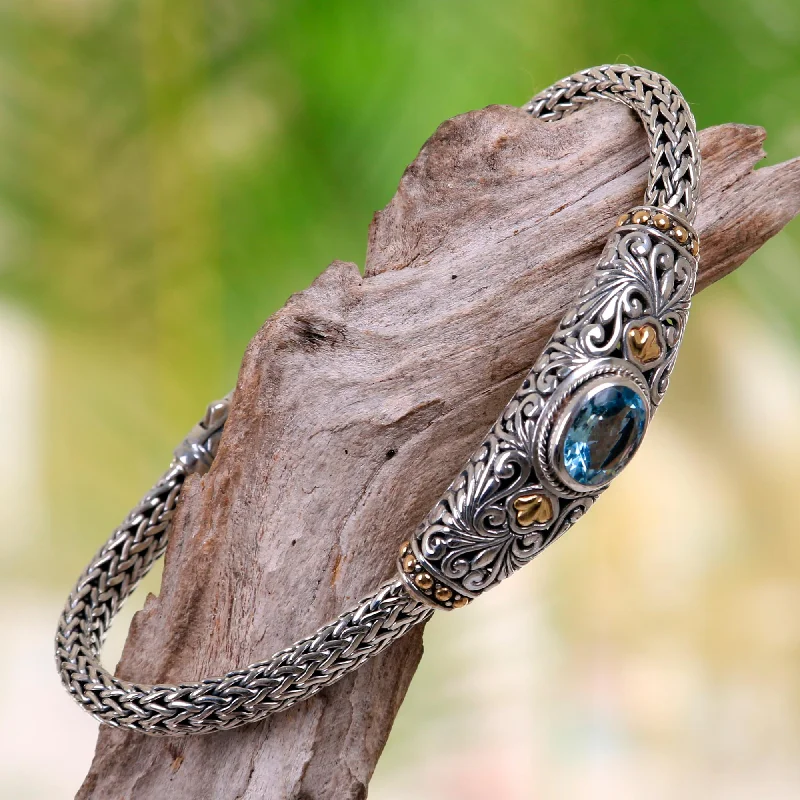 trendy bangles for women -Bedugul Garden Sterling Silver Bracelet