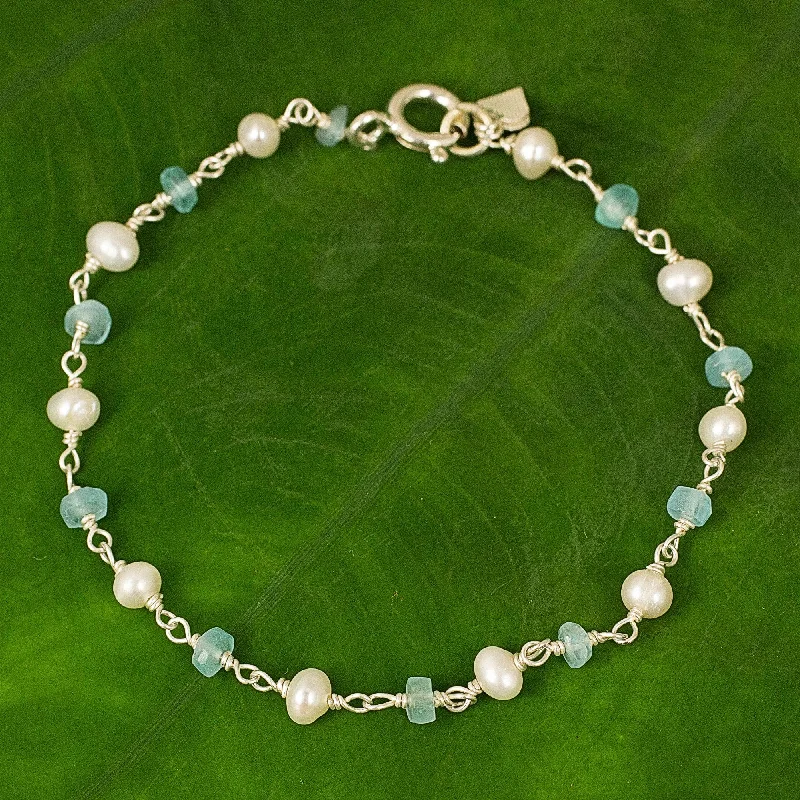 affordable bangles for women -Morning Blue Apatite Link Bracelet