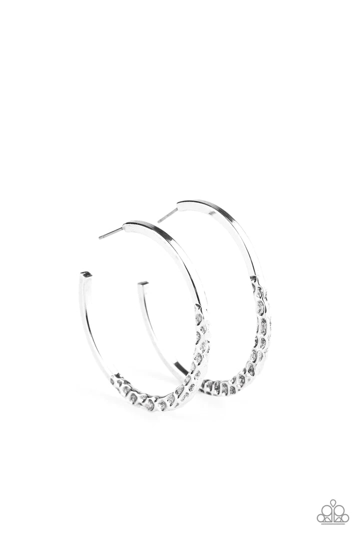 women’s vintage earrings -Imprinted Intensity - Silver