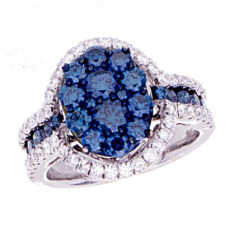 women’s eternity engagement rings -Blue Diamond Ring