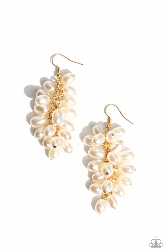 women’s geometric earrings -Pearl Posse - Gold