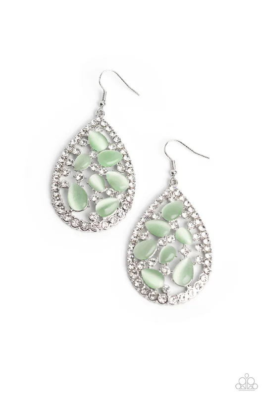 women’s chic earrings -Cats Eye Class - Green