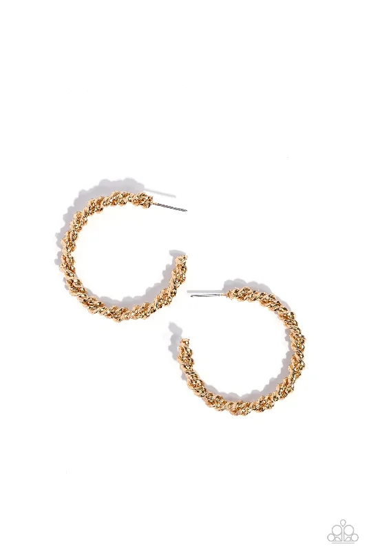 women’s flower earrings -Braided Bravado - Gold