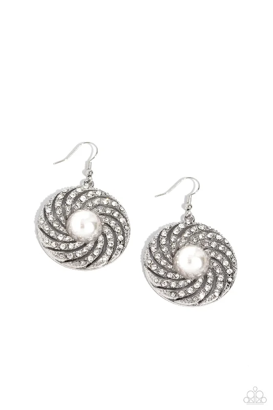 women’s unique earrings -Vintage Vortex - White