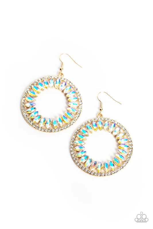 women’s chandelier drop earrings -Wall Street Wreaths - Gold