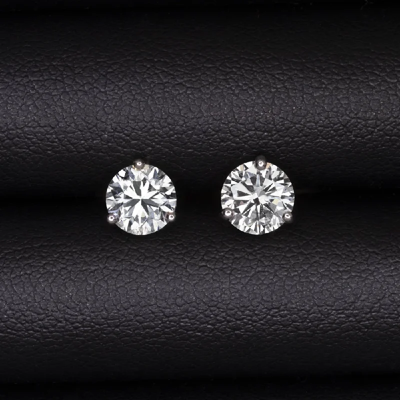 women’s silver engagement rings -1.94ct GIA CERTIFIED DIAMOND STUD EARRINGS H SI1 ROUND CUT 2 CARAT WHITE GOLD