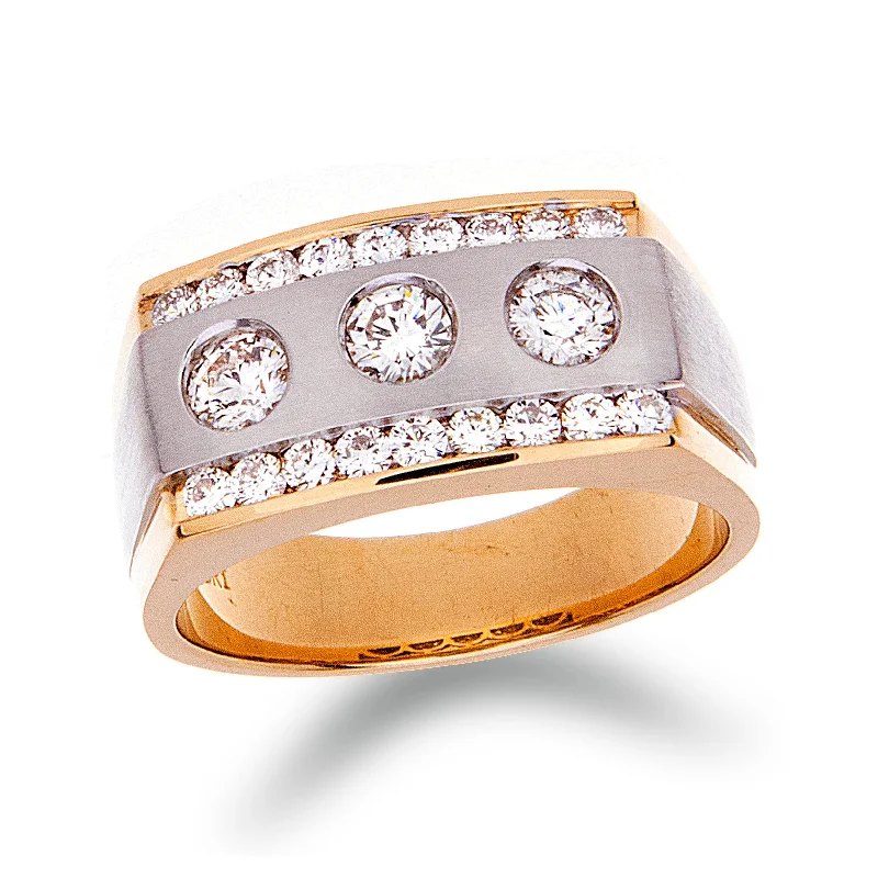 women’s bespoke engagement rings -Two Tone Mens Diamond Ring