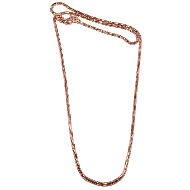 women’s simple gold necklaces -Brass Chain Necklace Copper-Plated Thick Snake