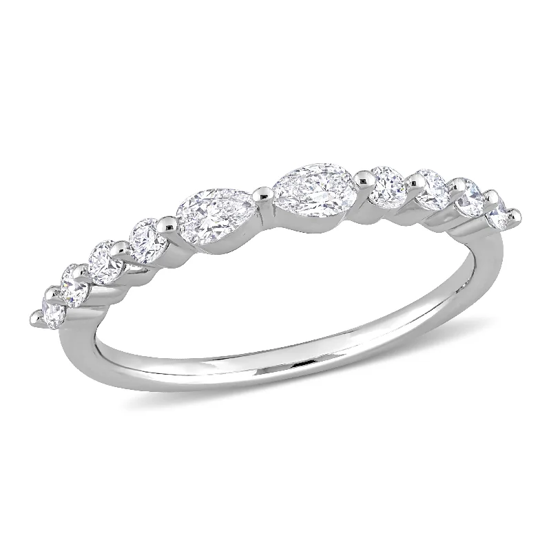 women’s halo diamond engagement rings -Created Forever 5/8ct TDW Lab-Grown Diamond Band in Platinum Silver