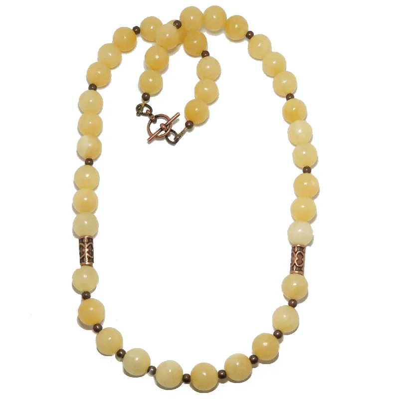 women’s sapphire pendant necklaces -Yellow Calcite Necklace Bright Confident Copper