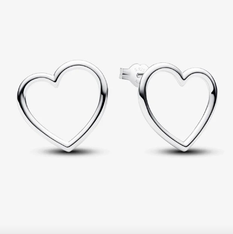 women’s cute earrings -Front-Facing Heart Stud Earrings