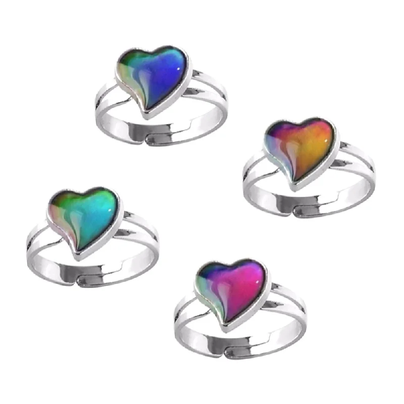 women’s trendy necklaces -Heart Color Changing Adjustable Mood Ring For Woman or Teen