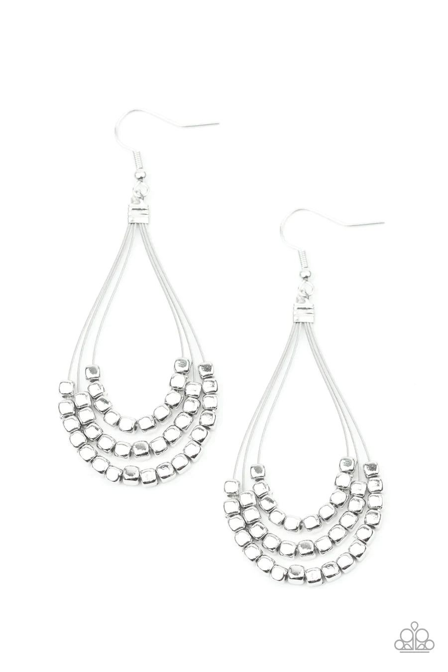 women’s crystal drop earrings -Off The Blocks Shimmer - Silver