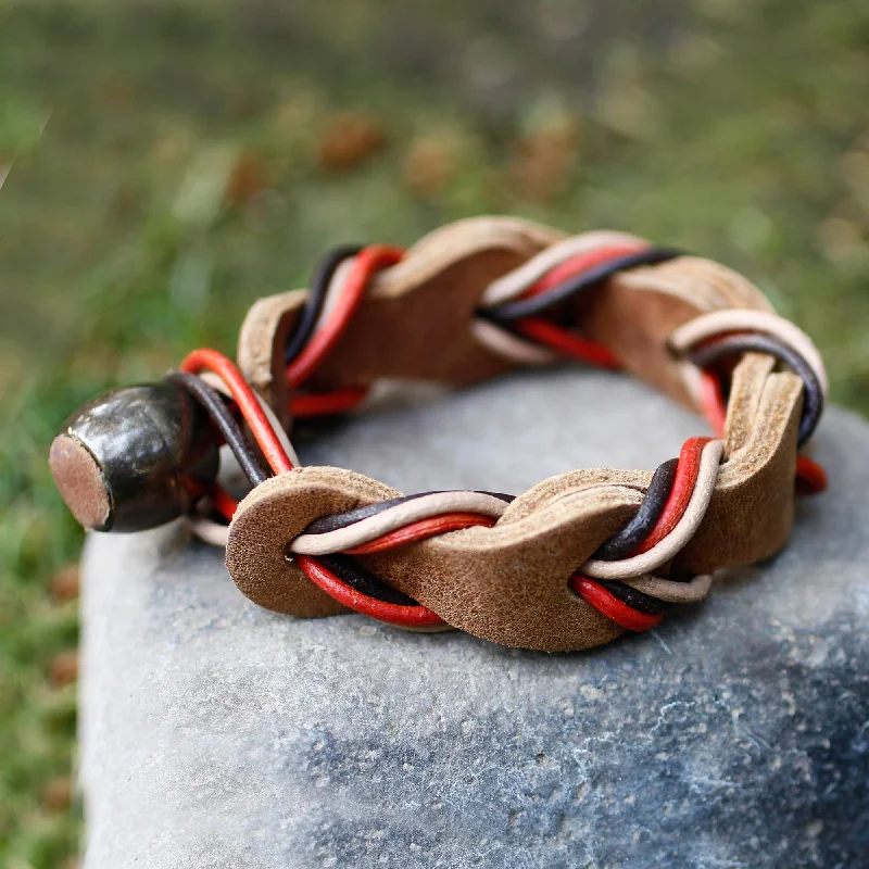 vintage-inspired bangles for women -Crazy About You Leather Bracelet