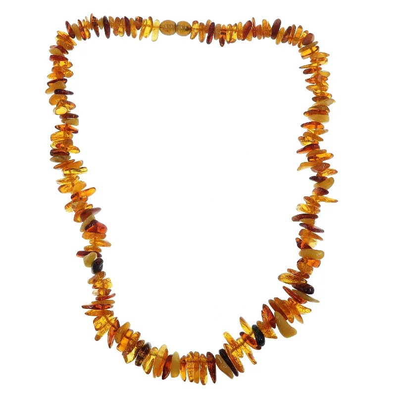 women’s statement gemstone necklaces -Amber Necklace Warm Autumn Knotted Baltic Gems