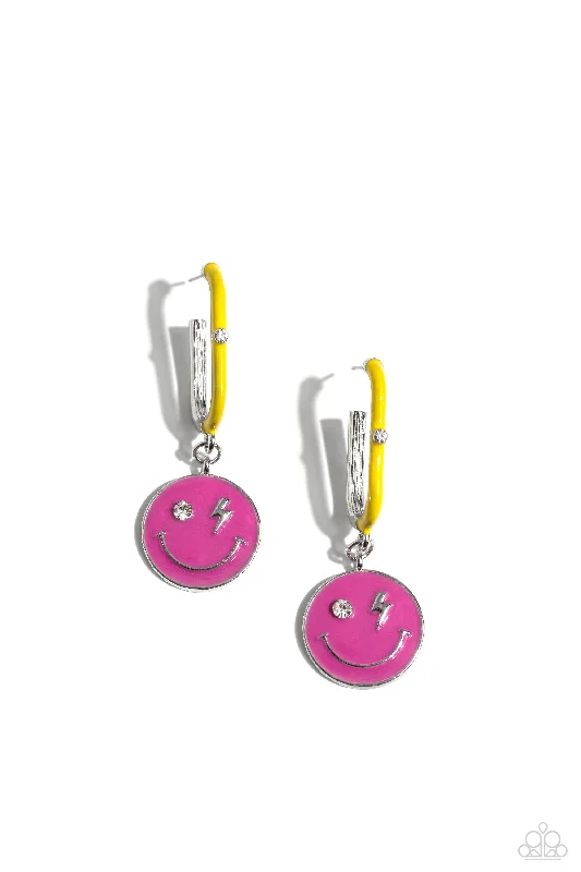 women’s sterling silver earrings -Personable Pizzazz - Pink