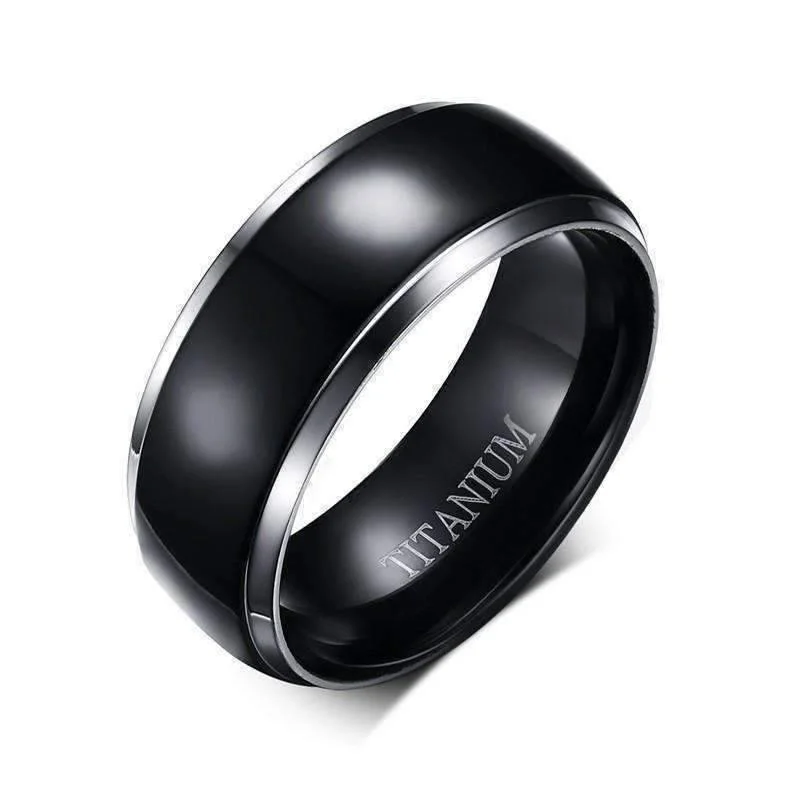 women’s pendant necklaces -Sable Black Titanium Men's Wedding Band Ring