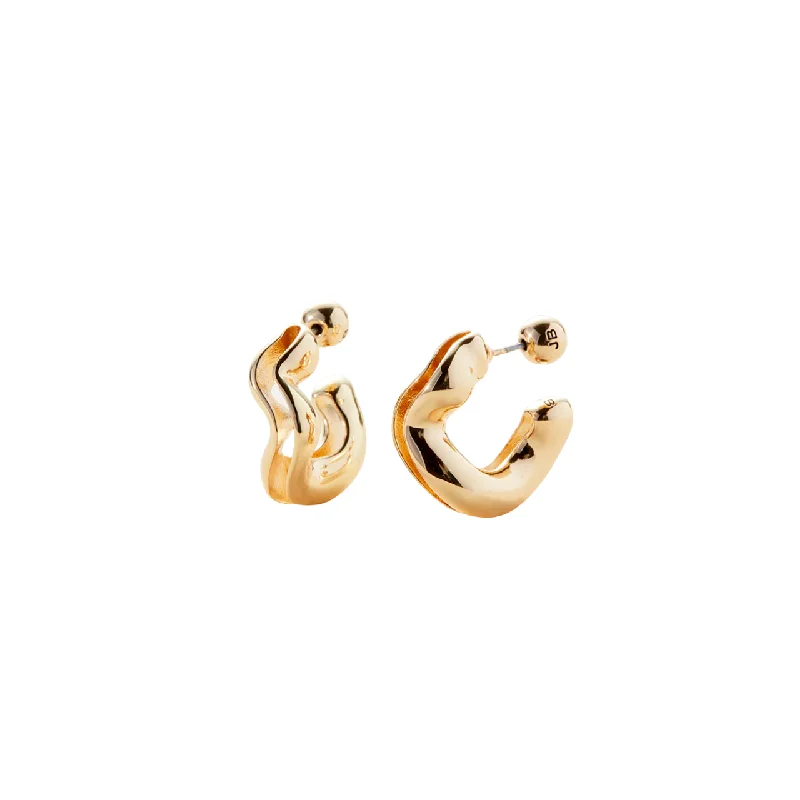 women’s diamond earrings -Ola Hoops - Gold