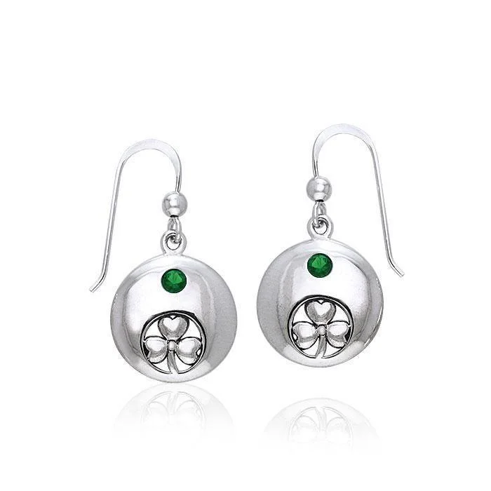 women’s geometric stud earrings -Celtic Shamrock Silver Earrings TER216