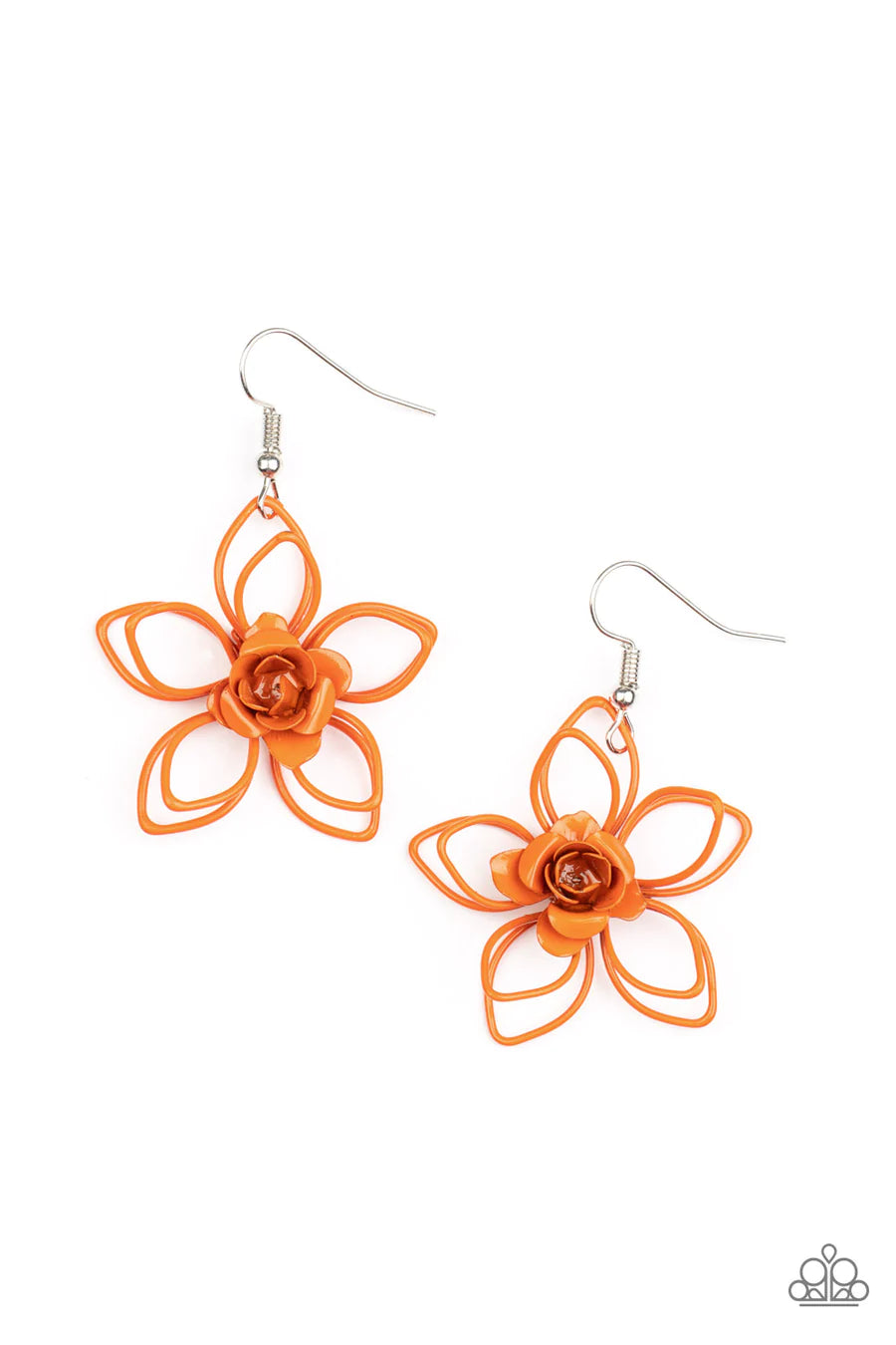 women’s unique gold earrings -Botanical Bonanza - Orange