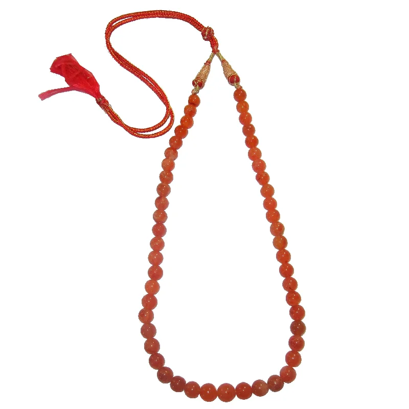 women’s thick necklaces -Carnelian Necklace Fire Personality Stone Orange Mala