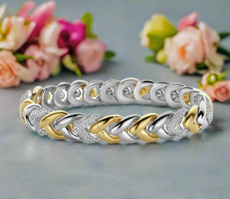 silver chain bracelets for women -Braided Link Bracelet