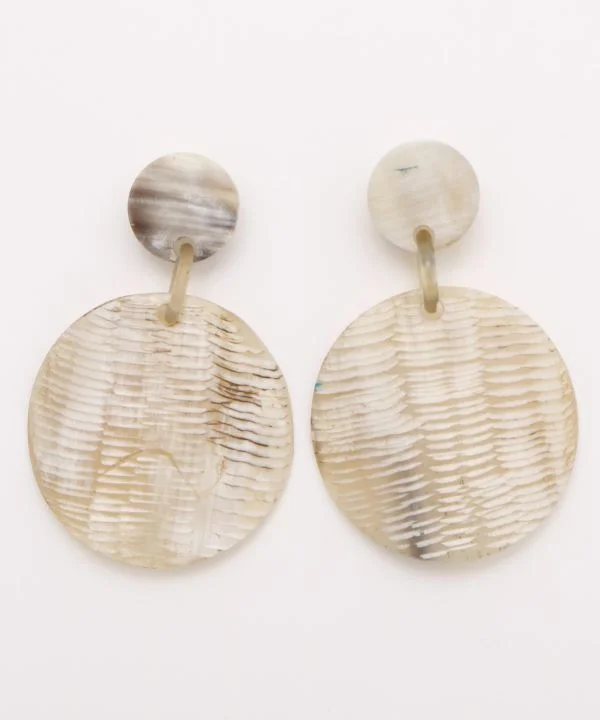 women’s moonstone earrings -Round Horn Earrings