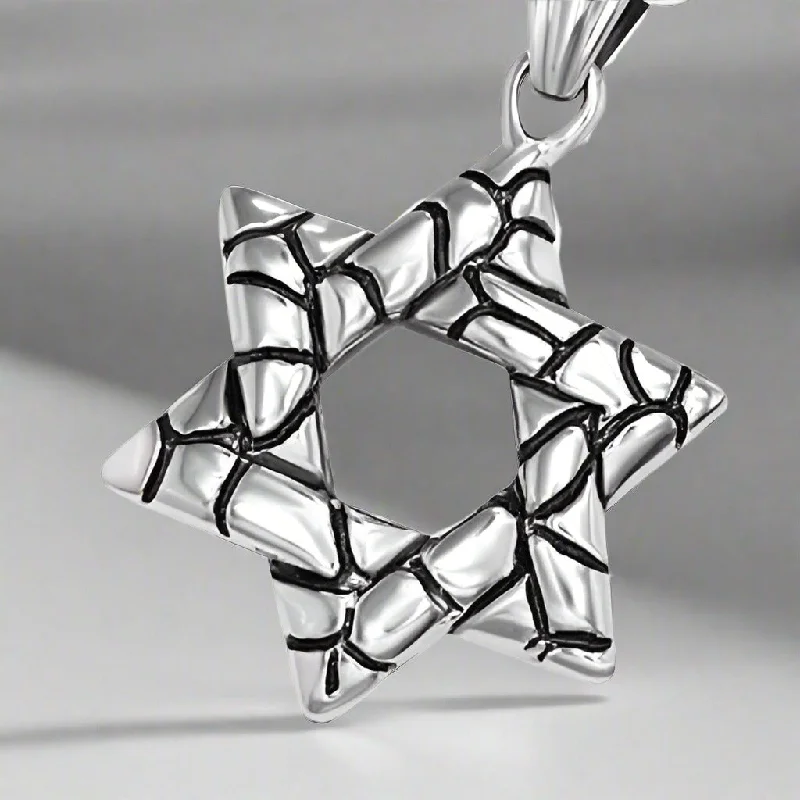 women’s dainty necklaces -Traditional Oxygenated Star of David Necklace for Men or Women