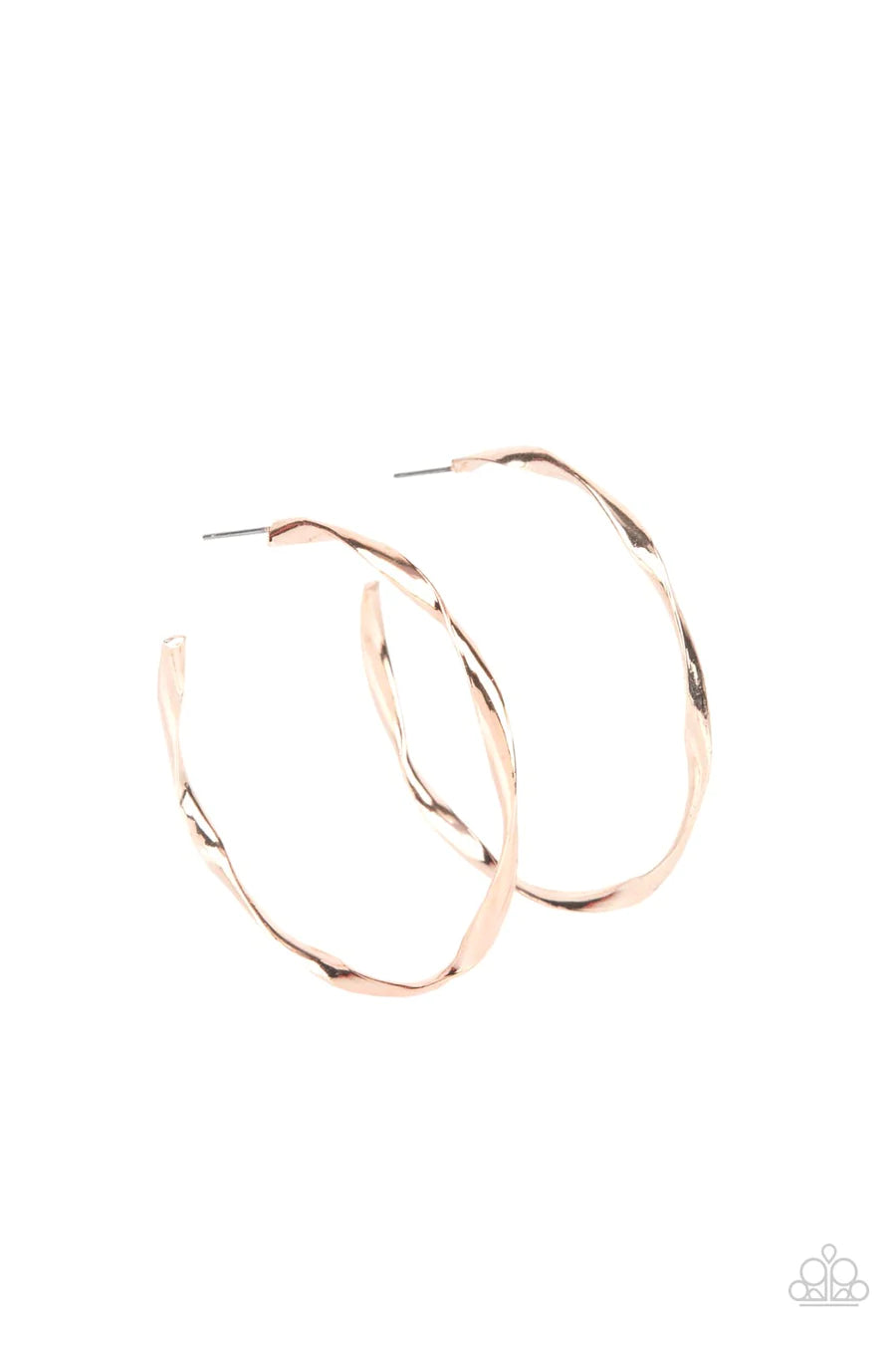 women’s casual hoop earrings -Radiantly Warped - Rose Gold