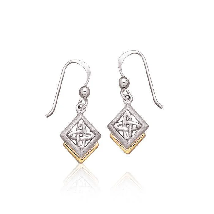 women’s gold hoop earrings -Celtic Knots Gold & Silver Earrings TEV1128