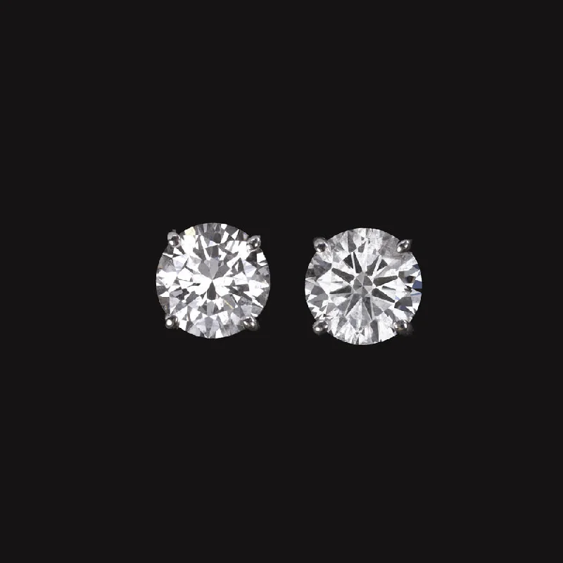 women’s antique rings -2 CARAT DIAMOND STUD EARRINGS VERY GOOD CUT G SI ROUND BRILLIANT 18k WHITE GOLD