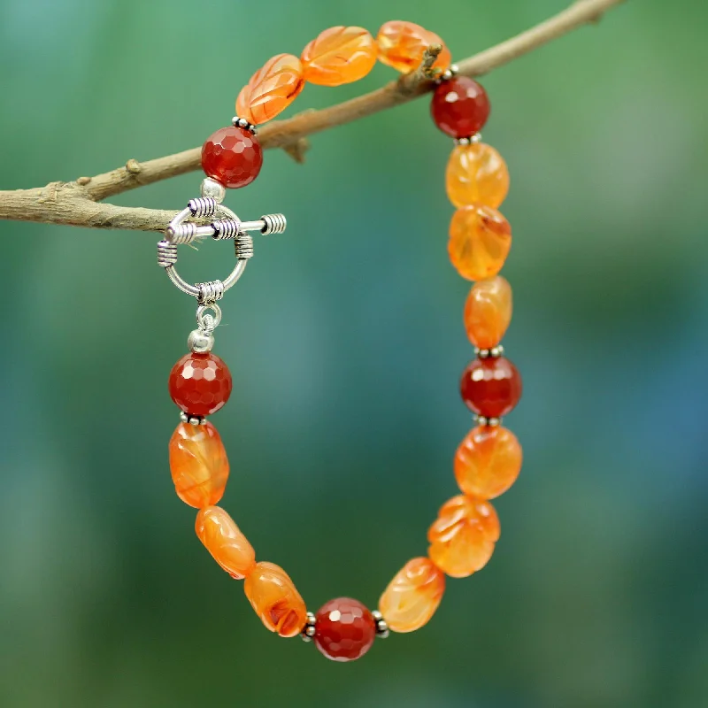 women’s beaded bracelets -Sunset Forest Carnelian beaded bracelet