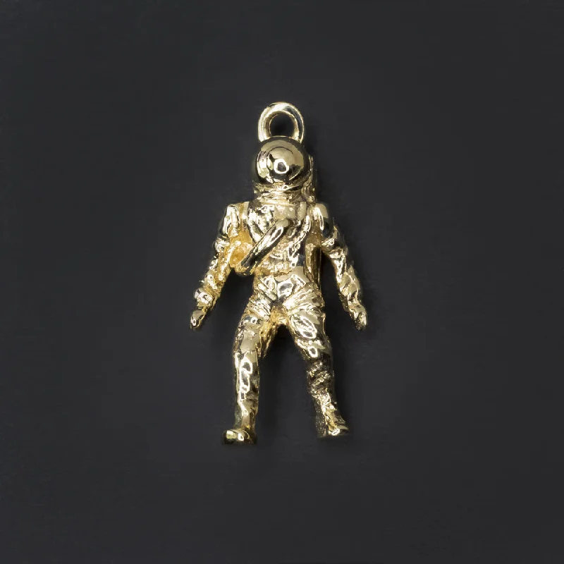 women’s custom engraved rings -SOLID 14k YELLOW GOLD ASTRONAUT CHARM PENDANT SPACE NECKLACE NASA NEIL ARMSTRONG