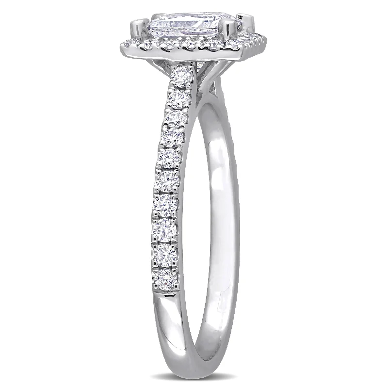 women’s two-tone engagement rings -Created Forever 2ct TDW Princess-Cut Lab-Grown Diamond Eternity Ring 14k White Gold