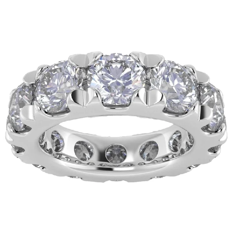 women’s pear-shaped engagement rings -10 1/2 Carat (ctw) Natural Diamond Eternity ring in White Gold