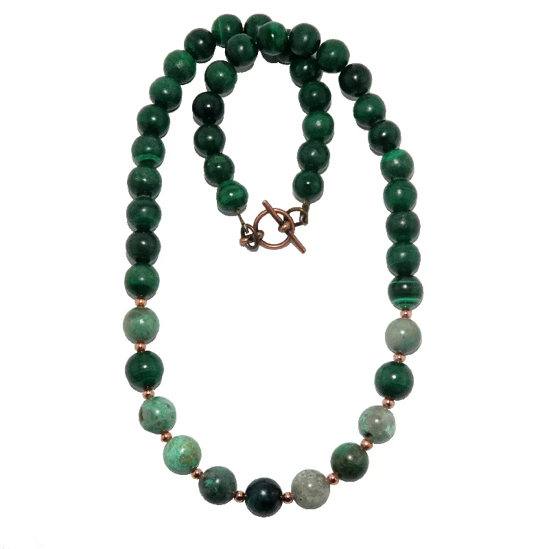 women’s thick chain necklaces -Chrysocolla Necklace Goddess Malachite Copper