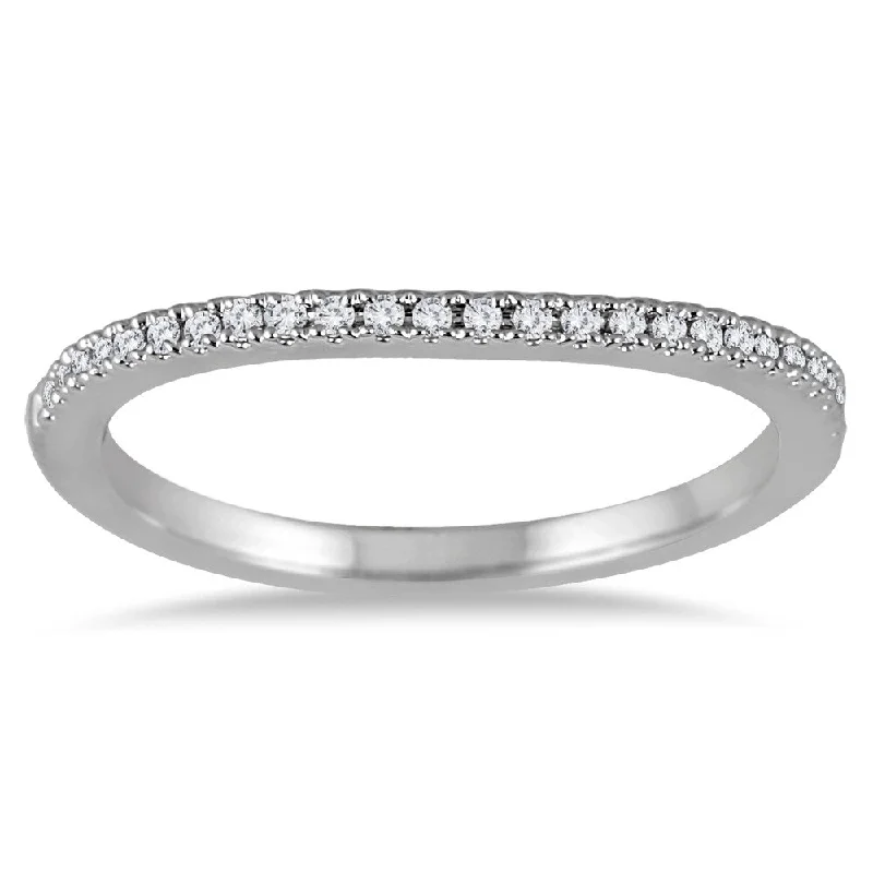 luxury engagement rings for women -1/8 Carat TW Diamond Band in 14K White Gold