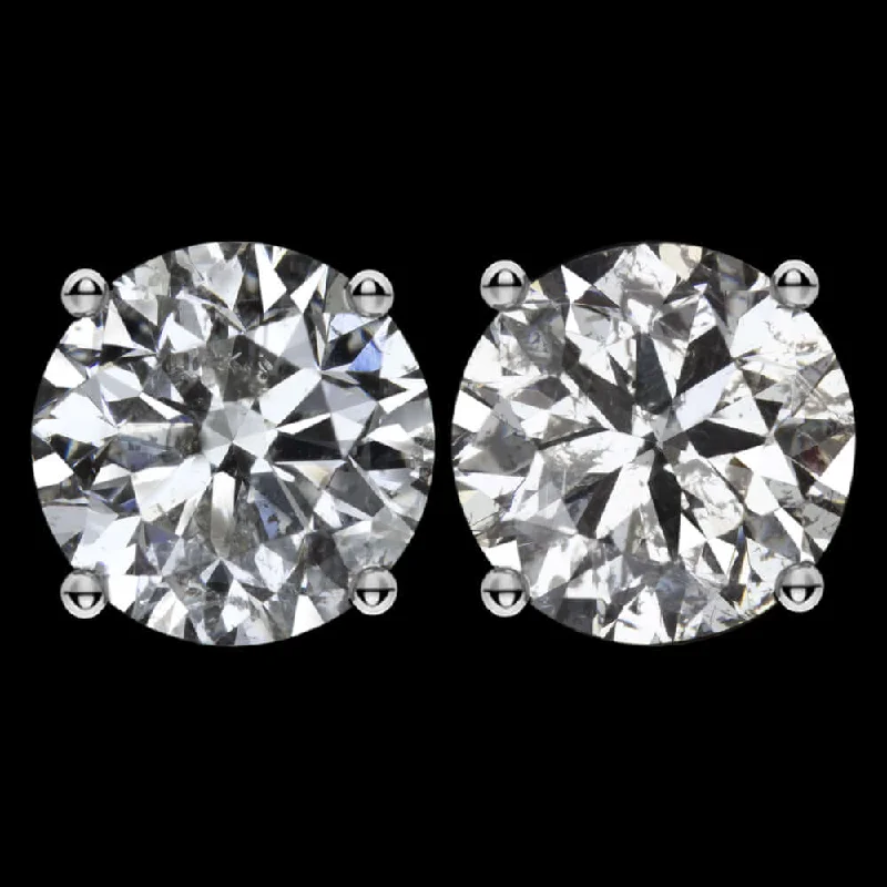 diamond rings for women -2.25ct VERY GOOD CUT NATURAL DIAMOND STUD EARRINGS MATCHING PAIR ROUND BRILLIANT