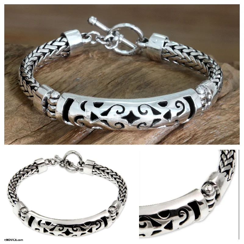 engraved bracelets for women -Blessing Sterling Silver Bracelet