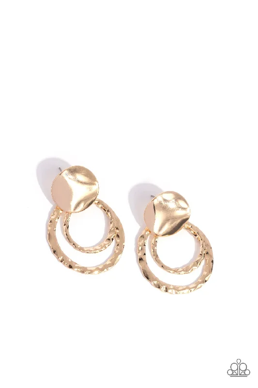 women’s trendy stud earrings -Ancient Arts - Gold