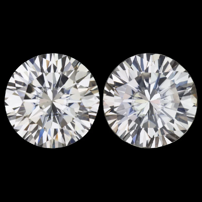 women’s silver promise rings -3.90ct MOISSANITE MATCHED PAIR STUD EARRINGS 8.5mm ROUND BRILLIANT CUT 4 CARAT