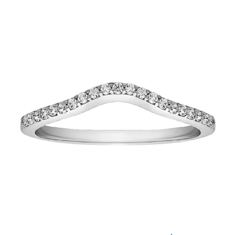 women’s custom-designed diamond engagement rings -True Romance Contour Diamond Band in White Gold