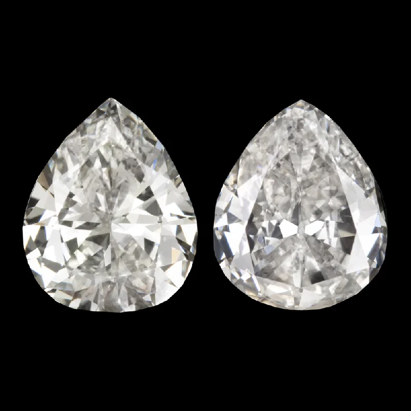 women’s statement rings -2 CARAT G-H SI2 VINTAGE PEAR CUT DIAMOND STUD EARRINGS TEARDROP LOOSE ESTATE 2ct