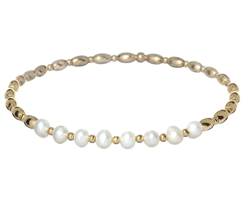 bridal bangles for women -Loui Pearl Stretch Bracelet