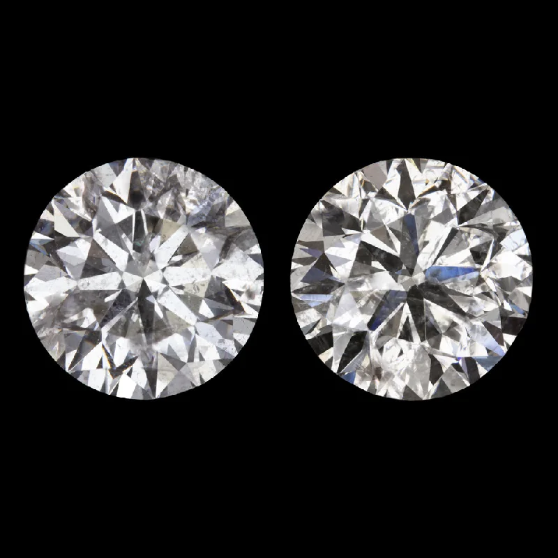 custom rings for women -2 CARAT ROUND BRILLIANT CUT NATURAL DIAMOND STUD EARRINGS MATCHING PAIR 2ct RBC