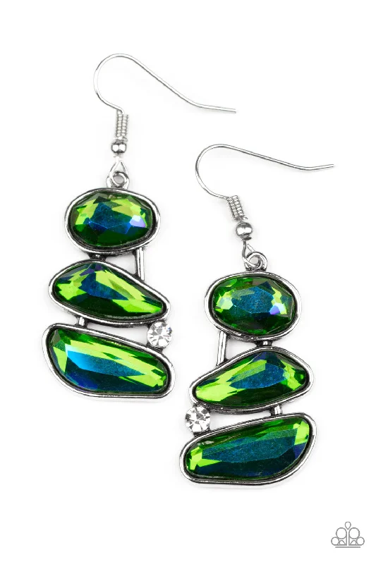 women’s opal earrings -Gem Galaxy - Green