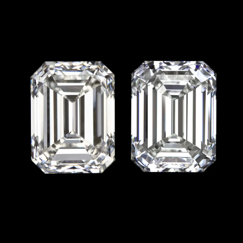 women’s contemporary rings -3.82 DIAMOND STUD EARRINGS GIA CERTIFIED G-H VVS EMERALD CUT MATCHING PAIR 4ct