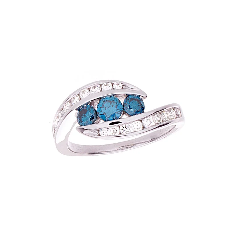 women’s bold engagement rings -Blue Diamond Ring