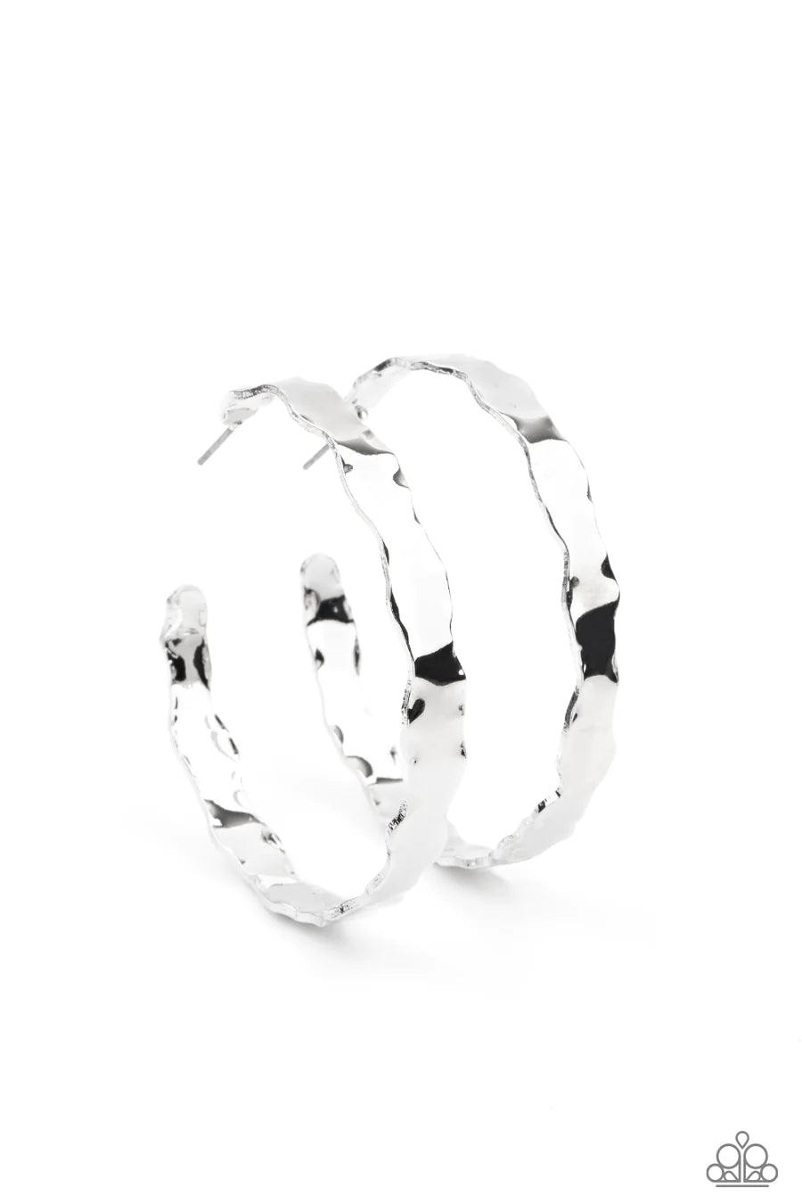 women’s silver stud earrings -Exhilarated Edge - Silver