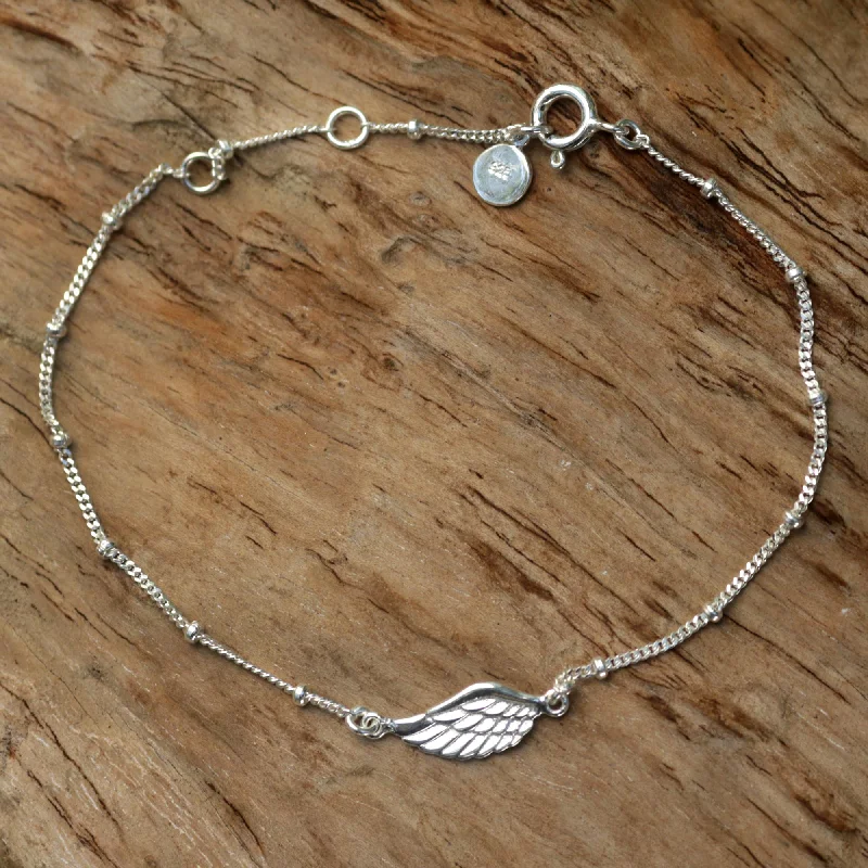 classic bangles for women -One-Winged Angel Sterling Silver Bracelet